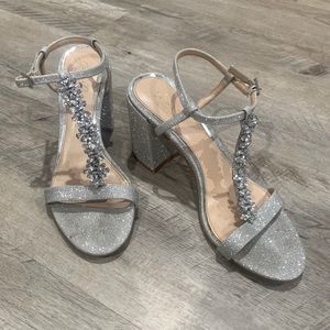 Sparkly Badgley Mischka block heels